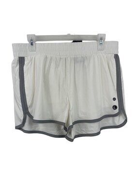 Traj3ctory Lightweight White Shorts With Gray Trim Elastic Waistband Womens L